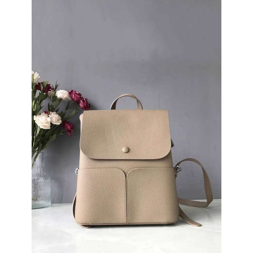 Retro Casual New Genuine Office Solid Color Natural Leather Travel Backpack Womens Shoulder School Bag 2025/06/10