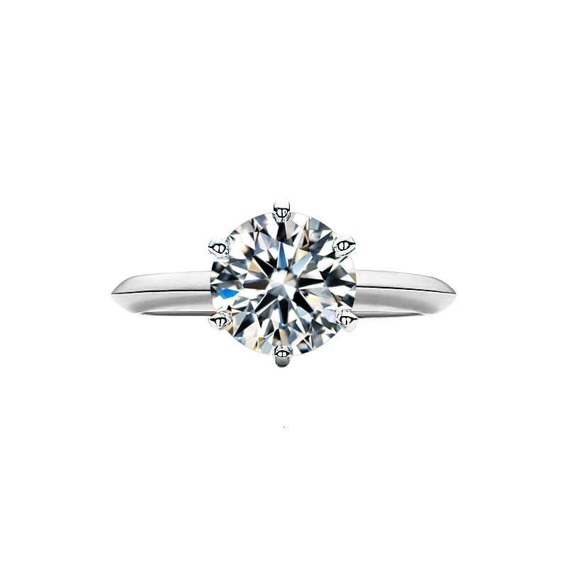 Solitaire 1ct Lab Diamond Ring 100% Real 925 sterling silver Engagement Wedding band Rings for Women Bridal Party Jewelry 250610