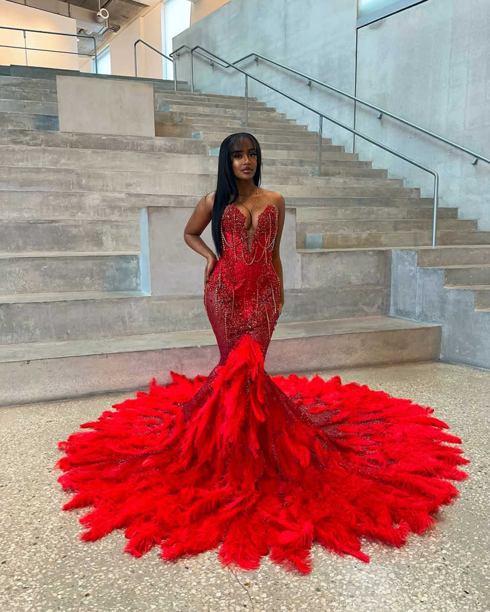 Shine Mermaid Evening Dress V Neck Prom Gowns Sequins Beads Appliques Pearls Prom Dress vestidos de festa Special Occasion Dresses Plus Size Customize