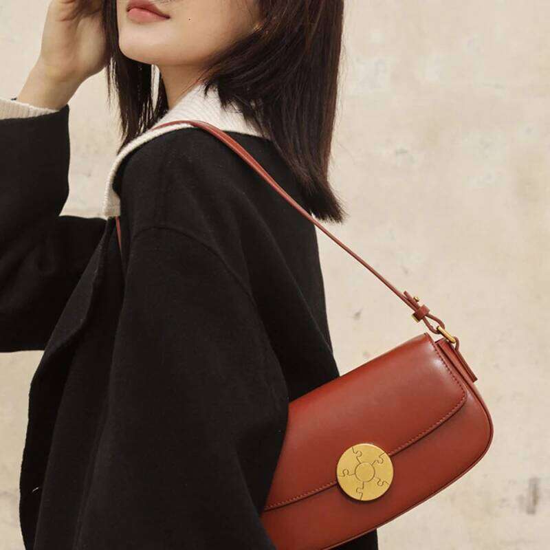 2024 New Arrive Woman Shoulder Cowhide Small Square Retro Style Stick Genuine Leather Women's Bag