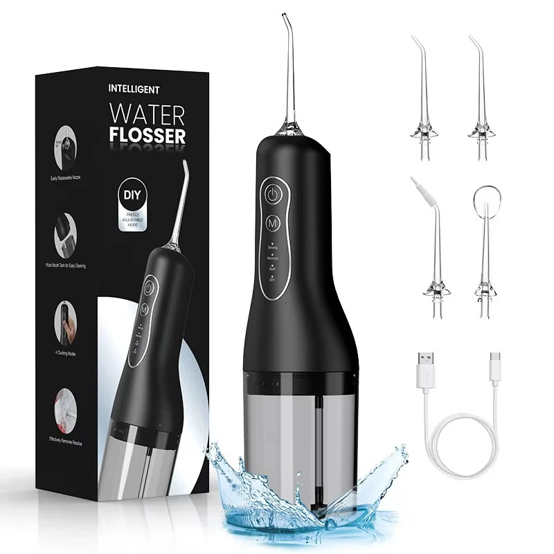 Oral Irrigator Portable Dental Water Flosser USB Rechargeable Water Jet Floss Tooth Pick Jet Tip Modes Waterproof 250605