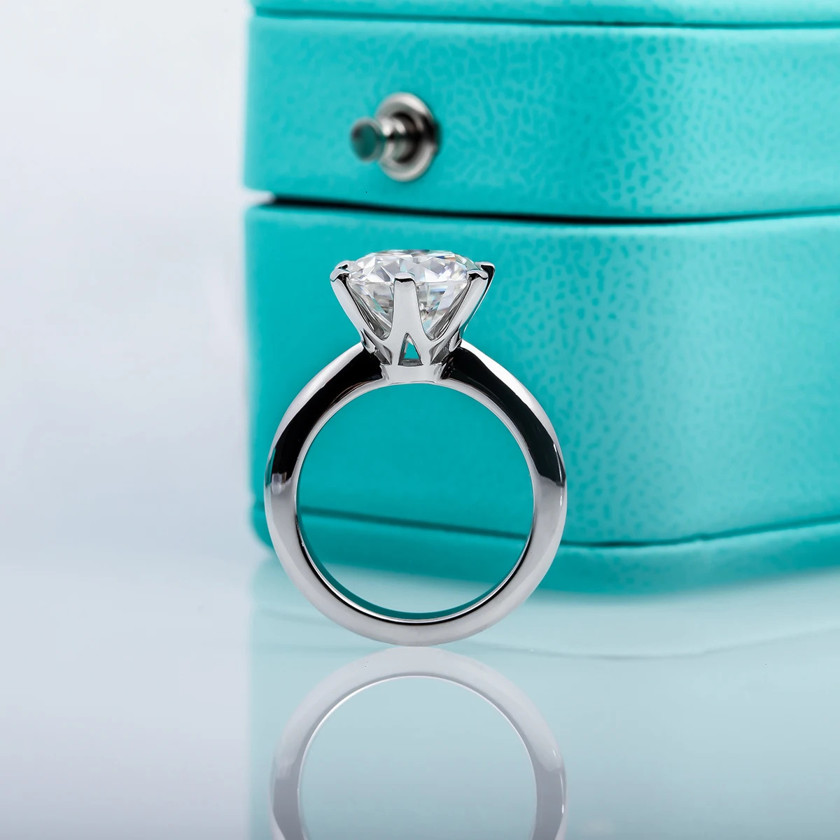 AnuJewel 1ct 2ct 3ct 5ct D Color Engagement Ring For Women 925 Sterling Silver Gold Plated Solitaire Rings Wholesale 250610