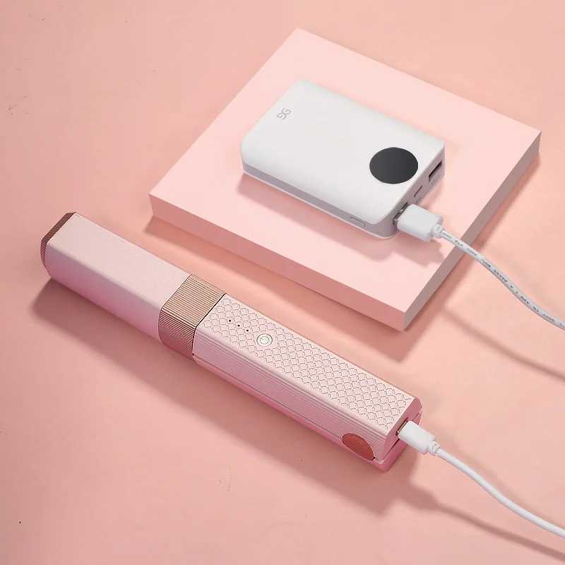 Hair Straightener Cordless USB Hair Straightener Mini Ceramics Hair Curler 3 Constant Temperature Portable Flat Iron For Travel W250610