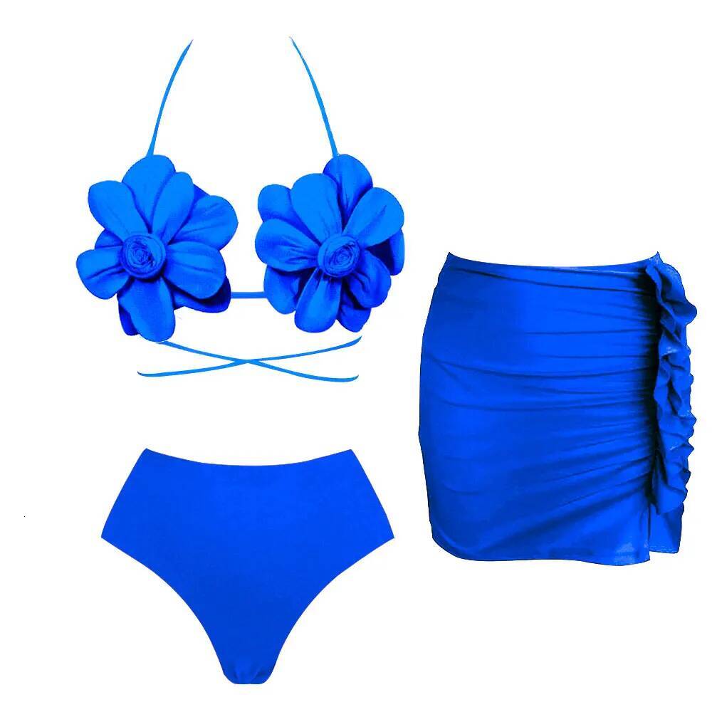 Flower Bikini Set With Skirt Designer Swimsuit Women Sexy Swimwear High Waist Biquini Desire Bodysuit Bathsuit Beachwear