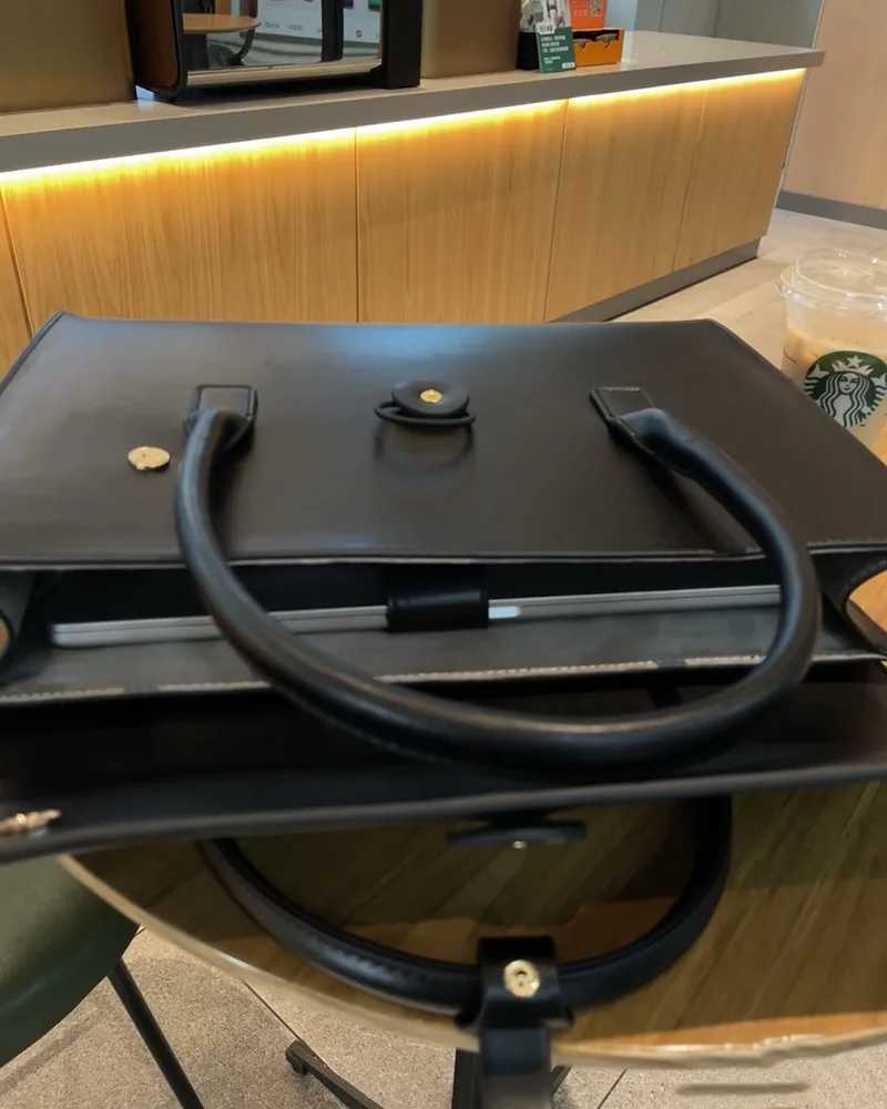 Vintage Women Laptop Briefcase 16 inches Computer Bag Business Document Organizer Ipad Totes Pu leather Ladies Handbag black W250610