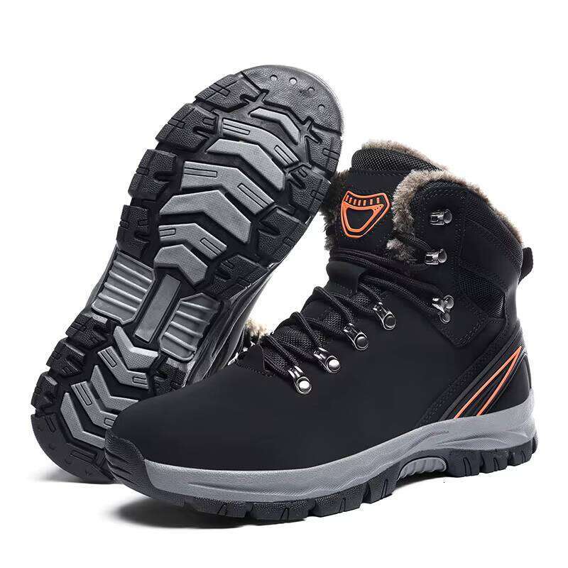 Wholesale Big Size Outdoor Factory Price Men Add Fur Keep Warm Sport Hiking Boots Winter Shoes