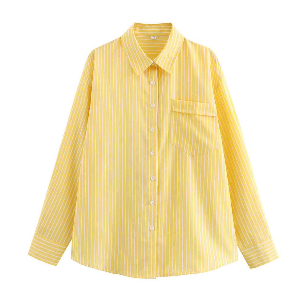 Summer New Style Four-Color Striped Single Pocket Loose Casual Shirt B5