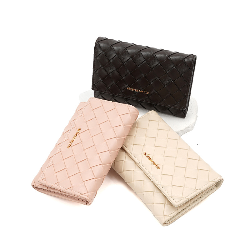 Free Shipping 2025 New Designer Bag Exquisite High-end Women's Wallet Woven Pattern Multifunctional Large Capacity Coin Bag Exquisite Practical C