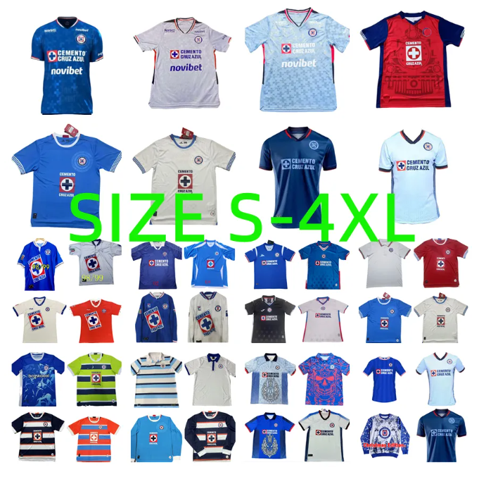 24 25 26 Cruz Azul Soccer Jerseys Liga MX Futbol Club retro 99 00 02 Day of the Dead DITTA christmas edition Fans Player Version Football Shirts NANO Men Women Kids Kits