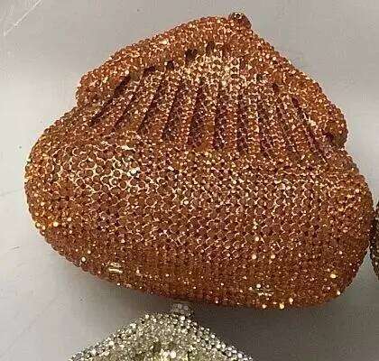 Crystal Evening Bag Gold Dia Women Wedding Purse Lady Rhinestone Clutches Party Dinner Handbags Branded Bags