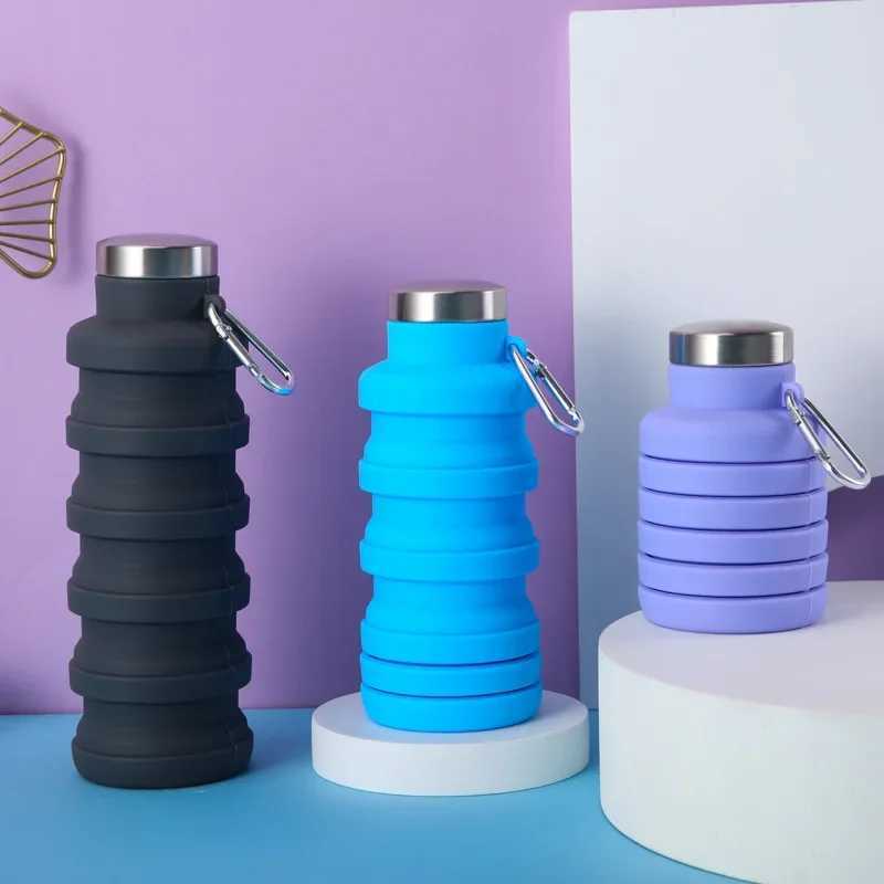 Silicone Sports Telescopic Bottle Foldable Water Cup Large Capacity Outdoor Portable Z260202