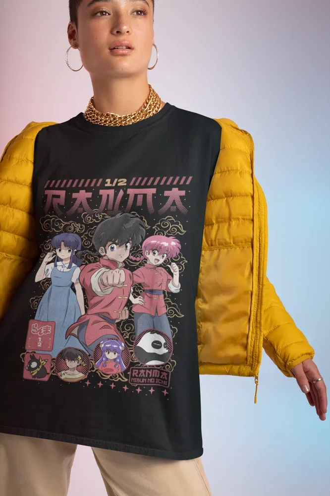 Japanese Anime Designer T-shirt Shampoo Rumiko Takahashi Girl Kawaii Funny Anime Tee All Size Graphic T Shirts Y2k Top Women Clothing Tops