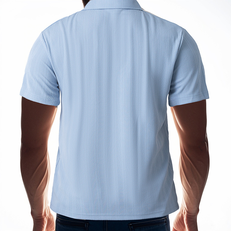 designer polo t shirt Men's Heavyweight Stretch Jacquard Short-Sleeve Collared Polo Shirt - New Summer Casual Style European Sizes: S-3XL