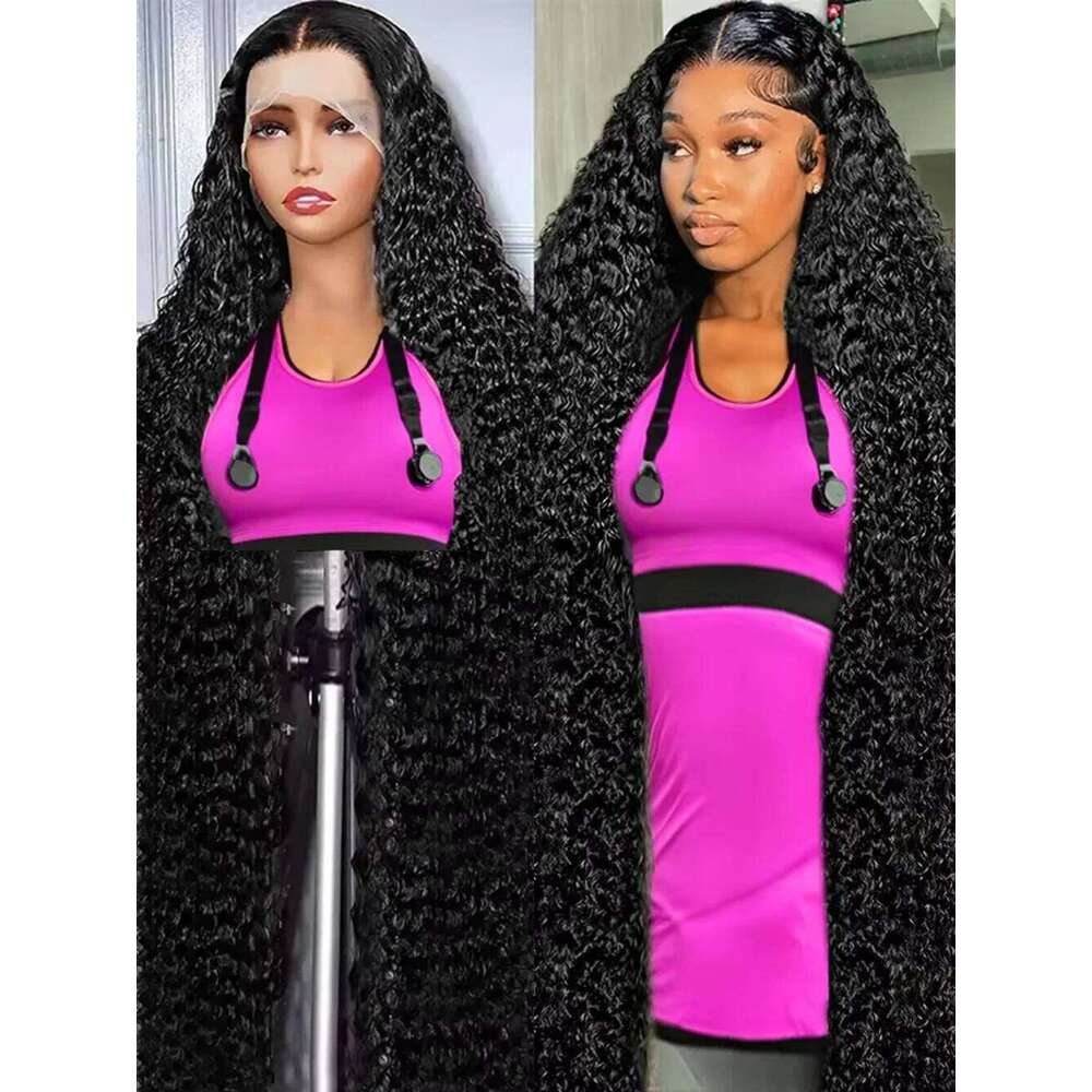 40 50 Inches Deep 13x4 13x6 HD Lace Frontal Wig 220% Wave 360 5x5 Full Front Curly Human Hair Wigs For Women