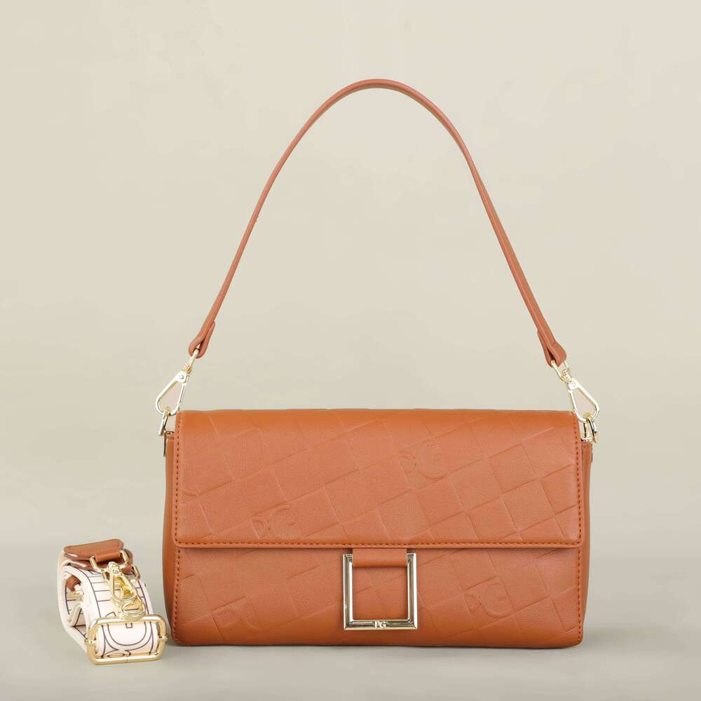 PG Exquisite Brand Fashion Handbag Classic Solid Design Shoulder Dark Letter Emed Ladies Party Bag