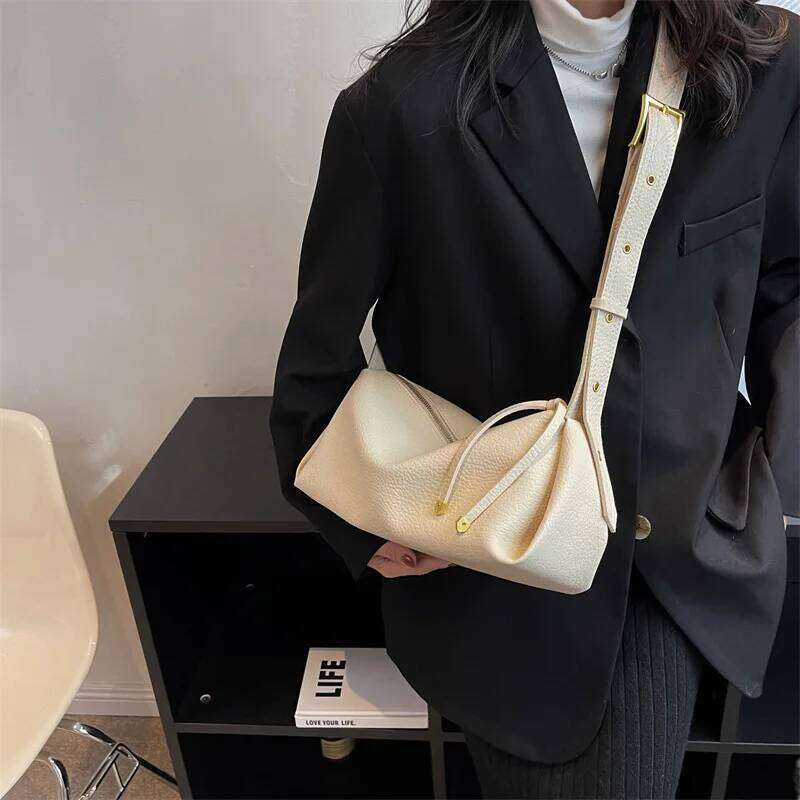 Retro Women Bucket Shoulder 2023 Trend Fashion Designer Leather Zippered Large Capacity Crossbody Bag Women's Handbag Wallet