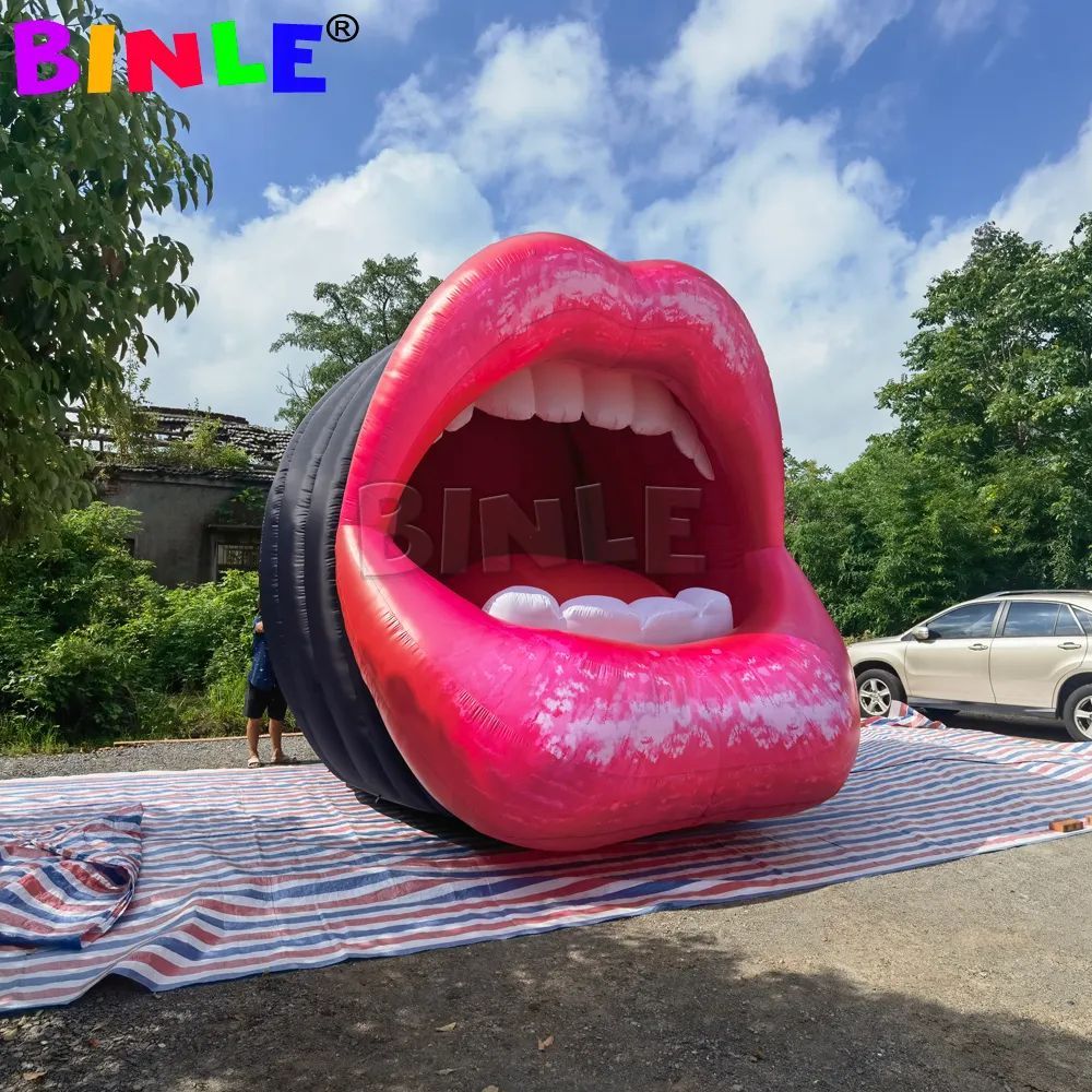 7mLx6mWx6mH (23x20x20ft) Amazing Giant Open Inflatable Mouth Model Red Sexy Lips Balloon Club Pub Party Event Decoration,Music Stage Decor Ideas