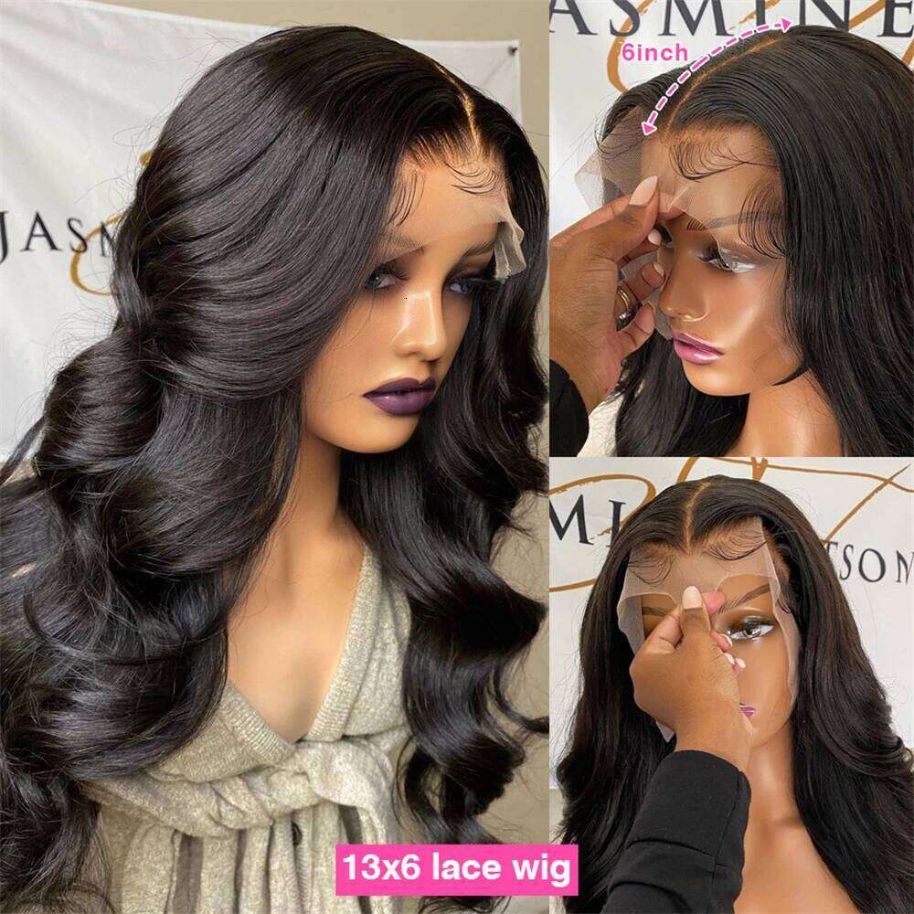 30 32 Inch Body Wave Front Transparent 13x4 13x6 Full Lace Frontal Brazilian Wigs 100% Human Hair Wig For Black Women