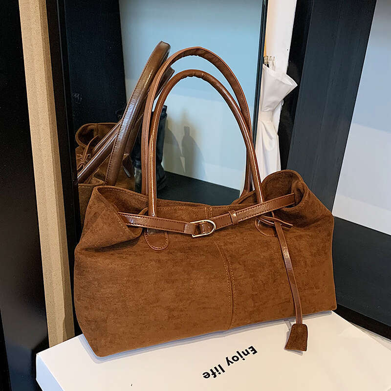 Autumn Winter Large Capacity Suede for Women 2024 New Casual Commuter Shoulder Handheld Tote Bag