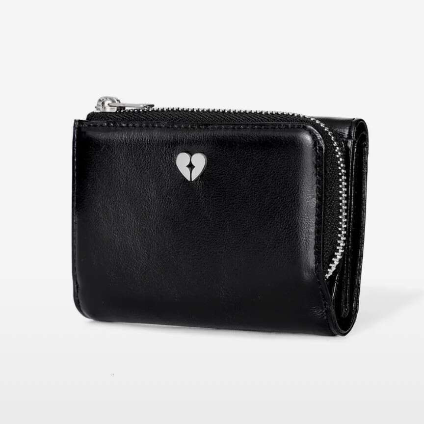 Niche Fennec Short New Korean Version Fashion Simple Heart-shaped Coin Purse for Women 70% off Multi-card Slot Wallet
