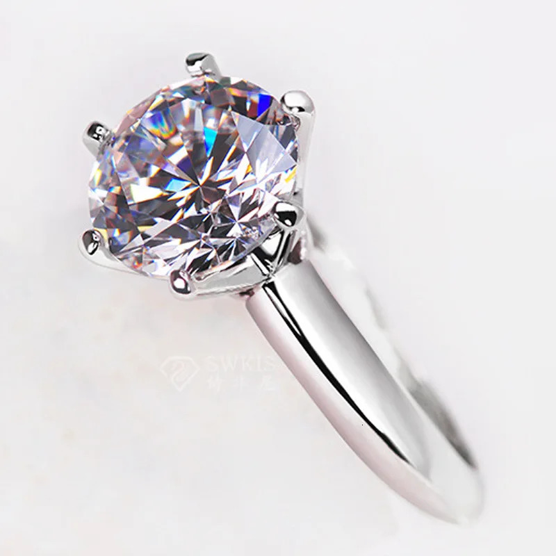 Real Solid 925 Silver Solitaire Rings Top 1 SONA Diamant Wedding Rings for Women Bride Gift Bijoux 250610