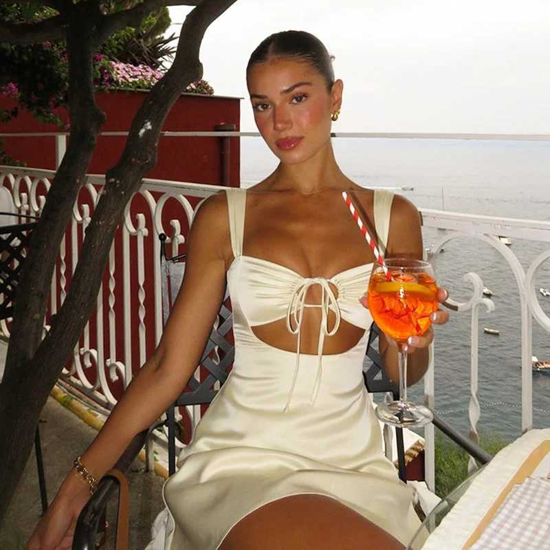 Summer 2025 Womens Sexy Bag Hip Skirt Style Slimming Strap A-Line Dress Casual Elegant Fashion XJ250610