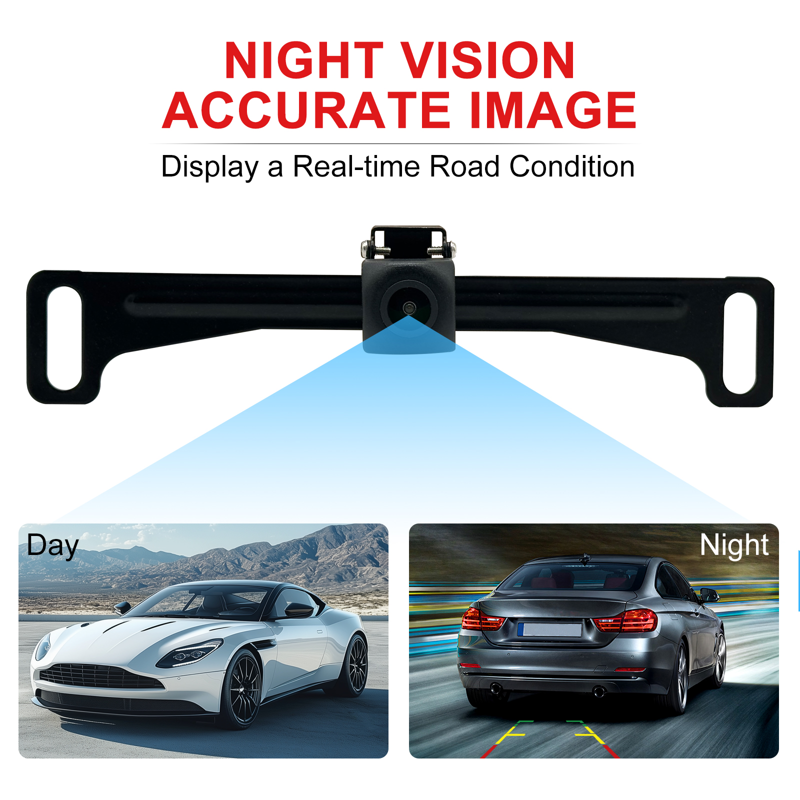 Universal Car Rear View Camera License Plate Bracket Backup Camera License Plate Mount Rearview Cam Mount Bracket