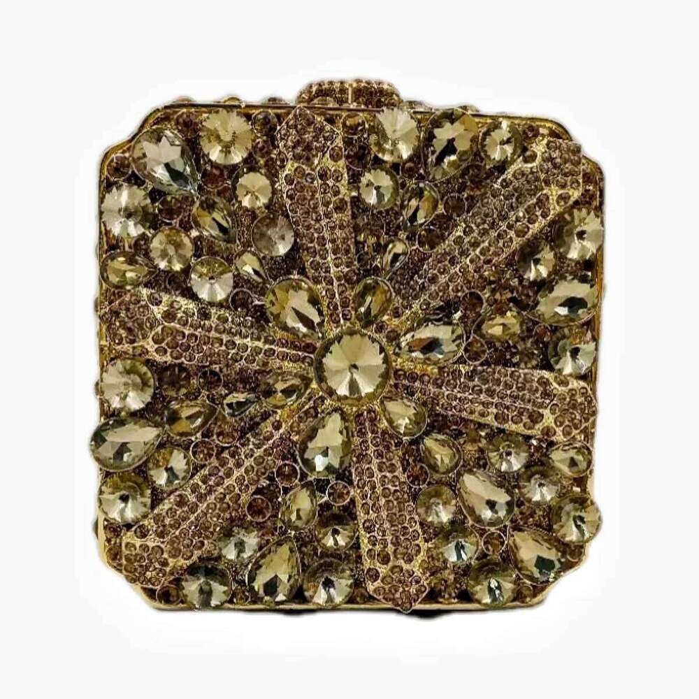 Lady Red Wine/Gold/Blue/Green Stone Clutch Purse Sequin Metal Chain Messenger Bag Rhinestone Dinner Evening Bags Summer Handbags
