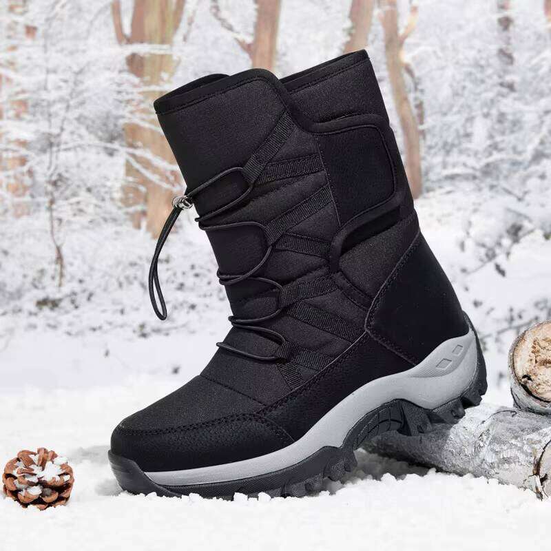 Hot Selling Winter Outdoor Warmth and Fur Boots Midi Cotton Fashion Women Snow Shoes
