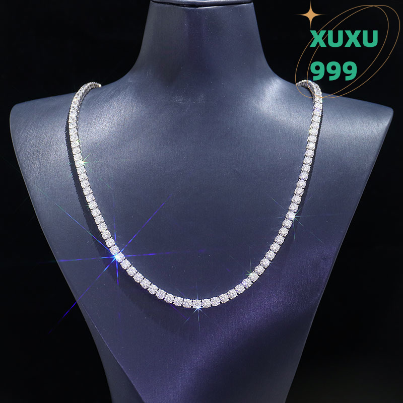 925 Sterling Silver VVS Moissanite Diamond Iced Out Chain Diamond Necklace Chains for Women Men Necklace Moissanite Tennis Chain OACOCA