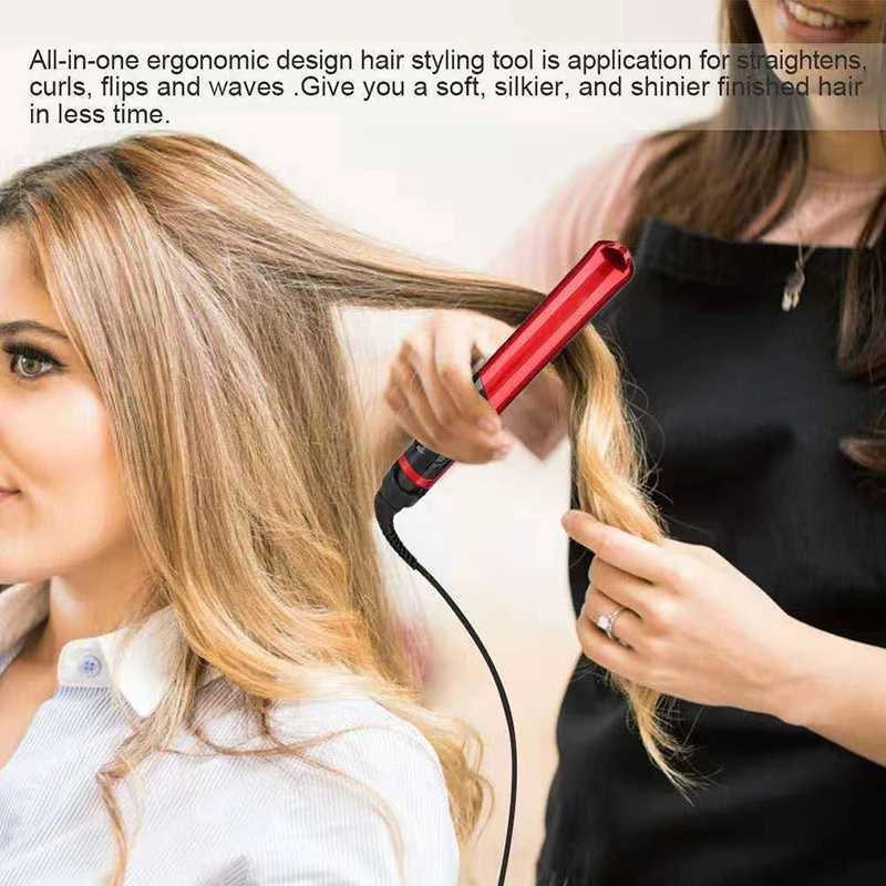 Hair Iron Flat 2-in-1 ceramic coating Hair straightener comb hair Curler beauty care Iron healthy beauty curling irons flat iron W250610