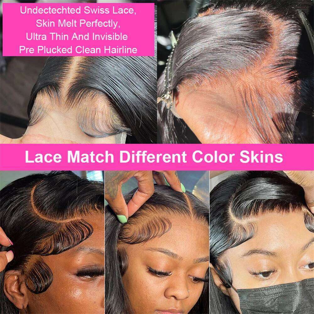 30 32 Inch Body Wave Front Transparent 13x4 13x6 Full Lace Frontal Brazilian Wigs 100% Human Hair Wig For Black Women
