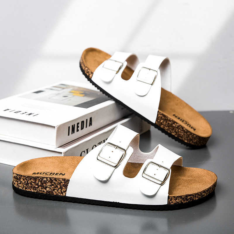 Womens Flat Sandals with Cork Insole Open Toe Sliding Adjustable Slip-on Slippers Suitable for Summer SizesXJ250527