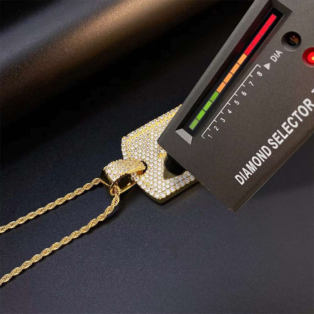 S925 Silver Moissanite Hip-Hop Fashion Custom Full Diamond Square Pendant for Necklace