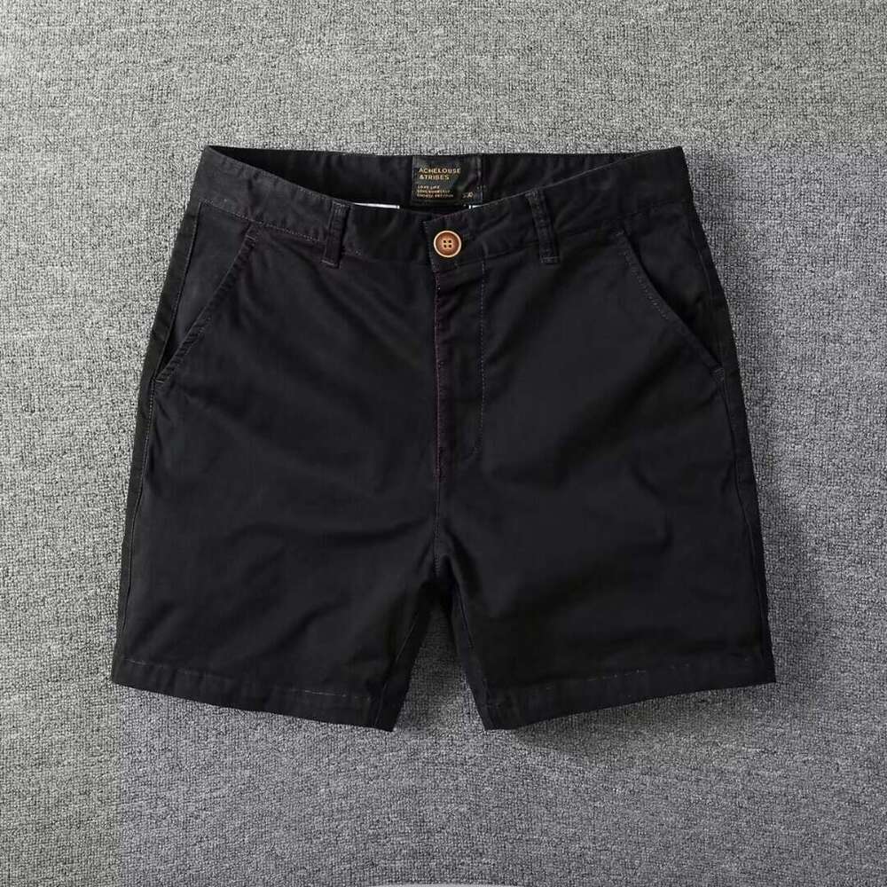 Summer New Men's Casual Slim Fit Straight Cargo With Slight Stretch, Cotton Four-Quarter Pants, Beach Shorts B5