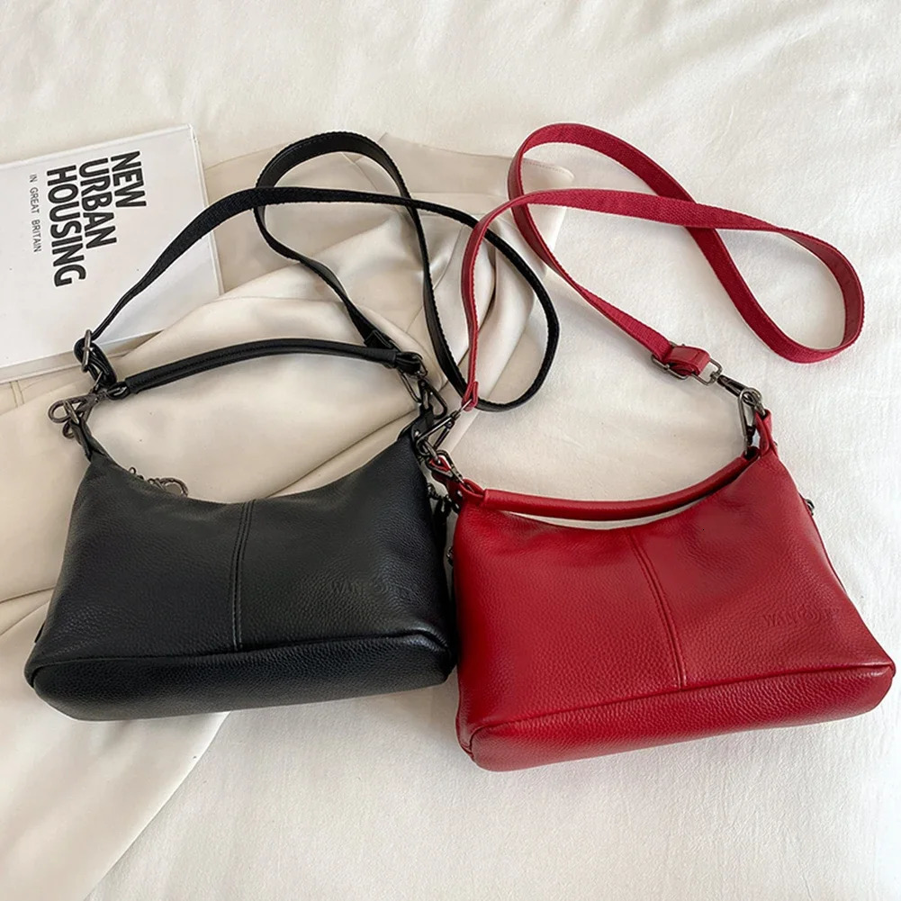 Women Fashion Shoulder Bag Large Capacity Cowhide Stylish Crossbody Bag Adjustable Strap Retro Armpit Bag for Outdoor Travel 250606