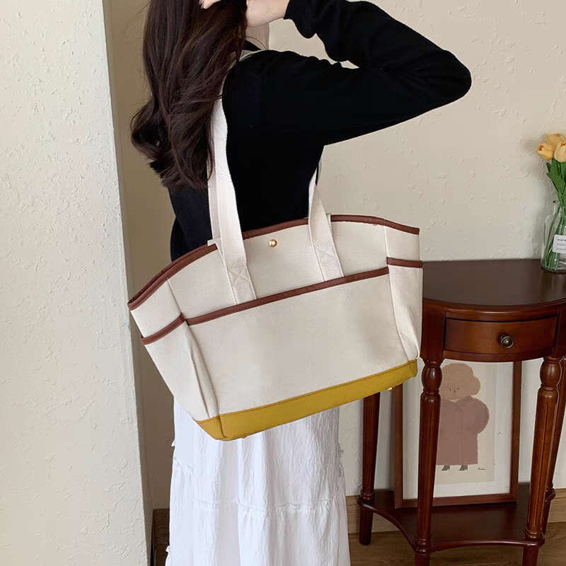 Korean Style Mommy Large Capacity Tote Mother and Baby Outing Casual Versatile Lightweight Multi-Compartment Multi-Functional Canvas Bag