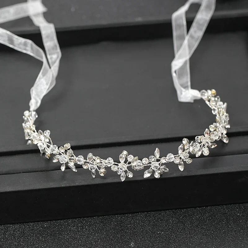 Silver Color Headbands For Women Bride Handmade Crystal Rhinestone Tiaras Hairbands Wedding Hair Accessories Queen Headband Gift 250610