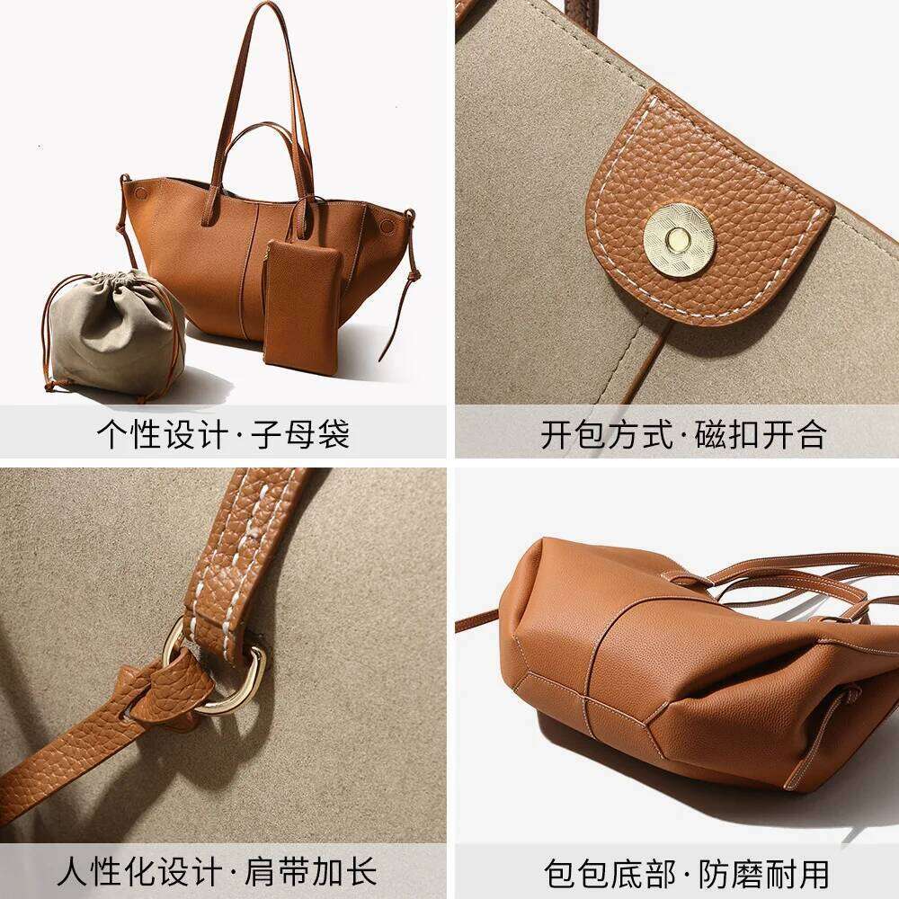 VIELINE New Women's Tote Large Capacity Leisure Shoulder Handbag Cowhide Commuting Fashion Messenger Shopping Bag