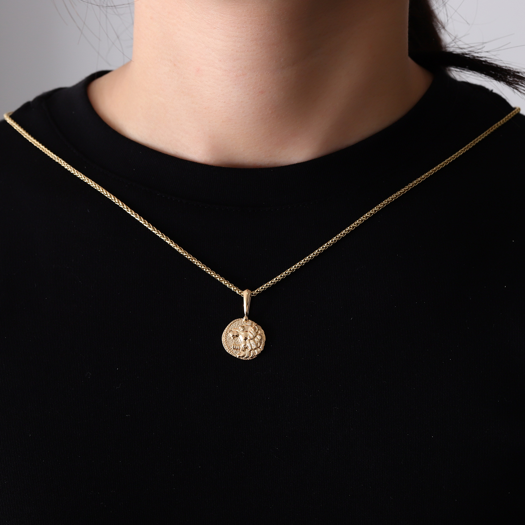 Provence Jewelry Custom Luxury Jewelry Animal Design Lion Pendant Customized 10k 14k 18K Soild Yellow Gold Smooth Back Hip Hop Jewelry for Gift
