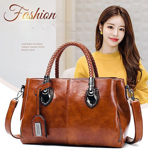 Free Shipping New Designer Bag For 2025 And Retro Women's Bag Trendy Foreign Oil Wax Leather Luxury Wallet Cross-border Handbag Shoulder One Piec