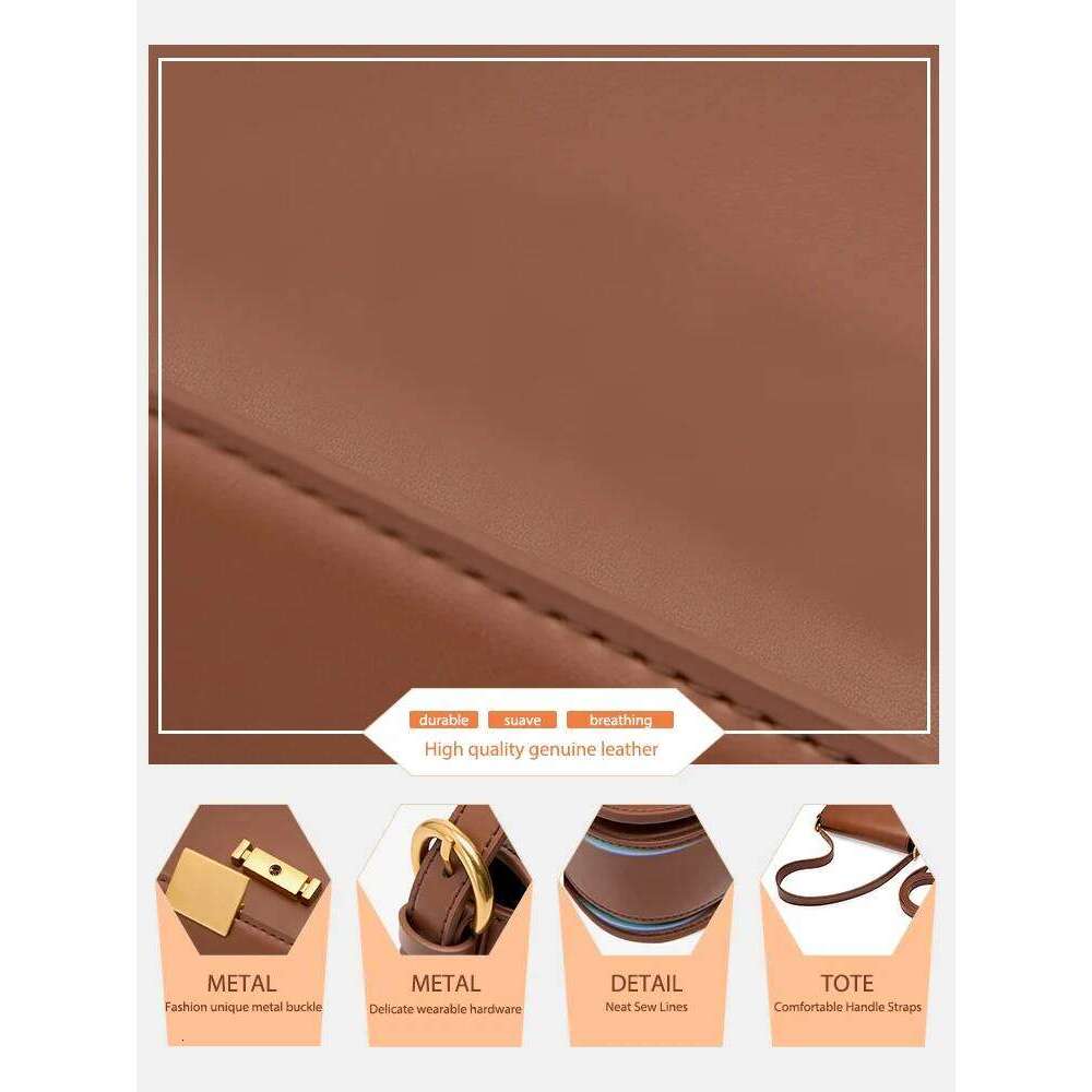 Zency Premium Design Armpit Women's Genuine Leather Handbag 2024 Spring Summer Fashion Square Bag Shoulder Crossbody Gift Ba