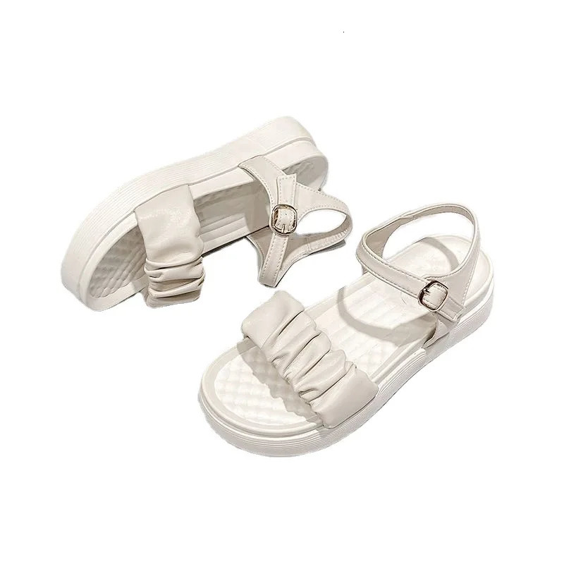 Beautiful Platform Sandals Female Casual Daily Schoolgirl Fairy Wind Beach Flat Roman Shoes Platform 2025 Women Shoes 250604