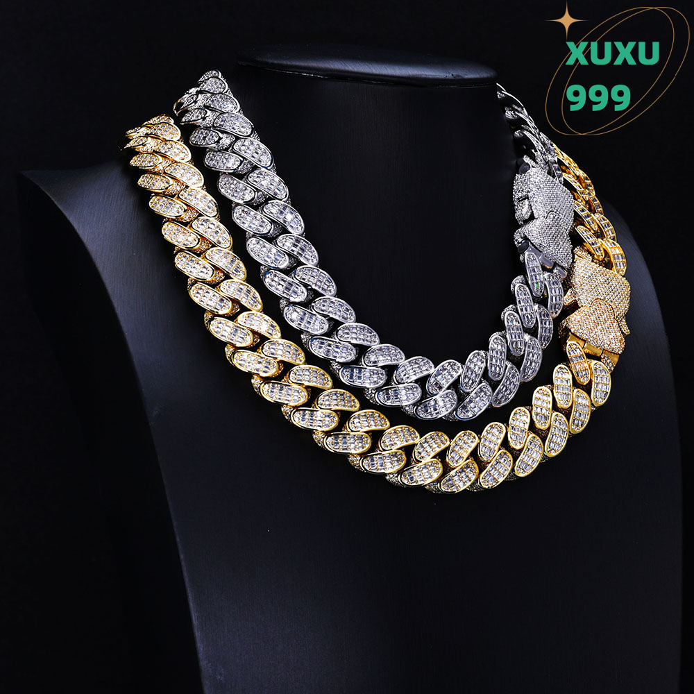 OACOCA Hip Hop Big 18mm Cuban Chain Zircon Necklace for Men Iced Out Chunky Charm Fine Fashion Jewelry Necklaces Personalized