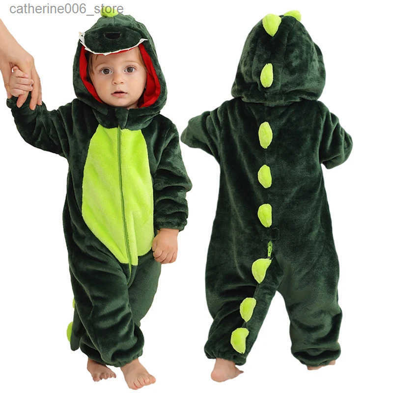 MICHLEY Dinosaur Baby Romper Todder Cartoon Kigurumi Animals Jumpsuit Clothes Infant Bodysuit Cosplay For Boy Girl Kid Halloween y250610KY0W