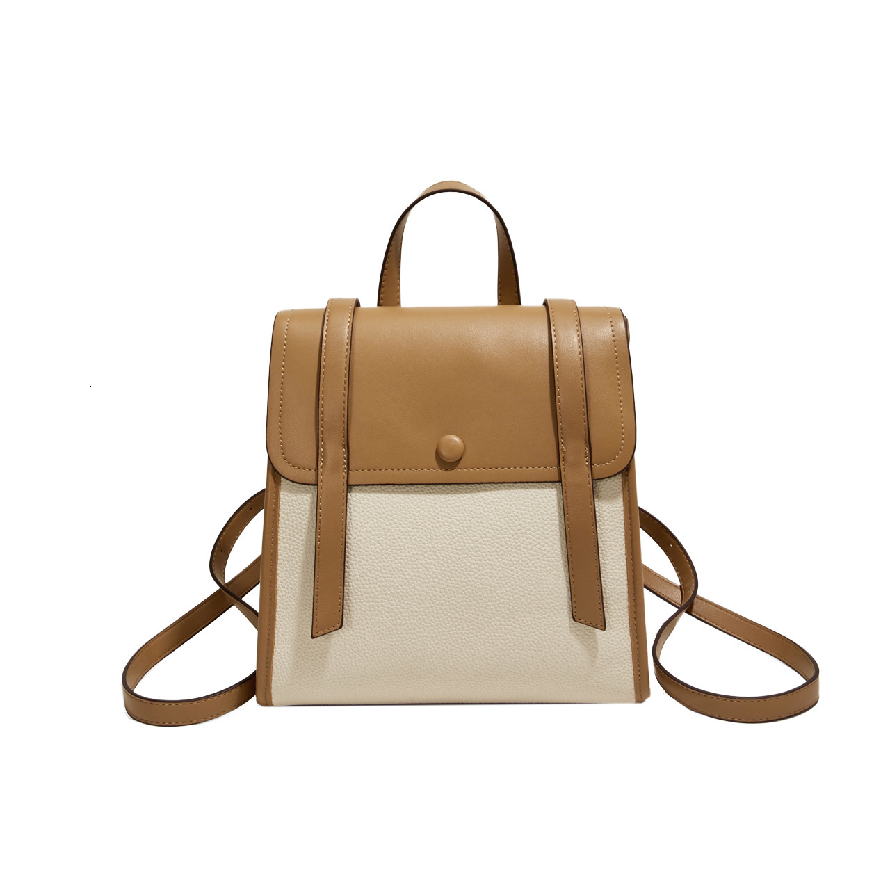 Simple Fashion Color-Block Backpack New Versatile Korean Style Women's Shoulder Bag Handheld