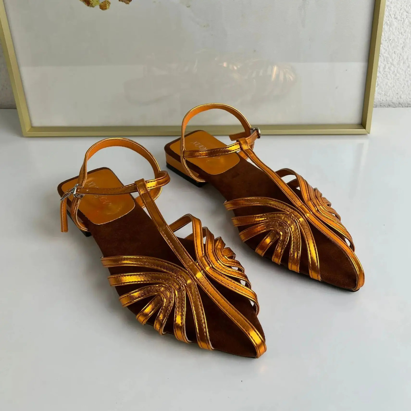 Fine Belt Combination Flat Heel Roman Womens Sandals Summer 2025 Fashionable Versatile Outward Travel Beach Shoes Woman 250604