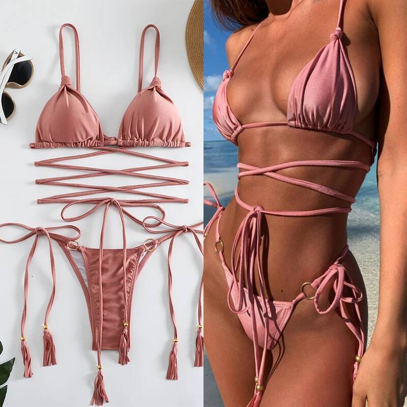 Sexy Bikini 2024 Women's Swimsuit Female Bandage Bikinis Set Push up Swimming for Bathing Suit Women Swimsuits