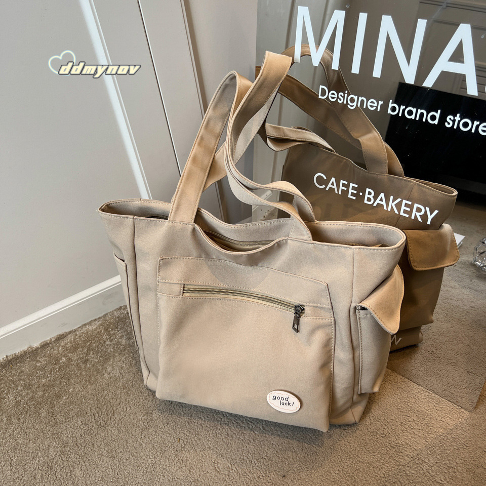 Single Shoulder Women, Large Capacity Versatile Canvas Simple Handbag for Students, Casual Crossbody Tutoring Bag, Mommy Bag ddmynov