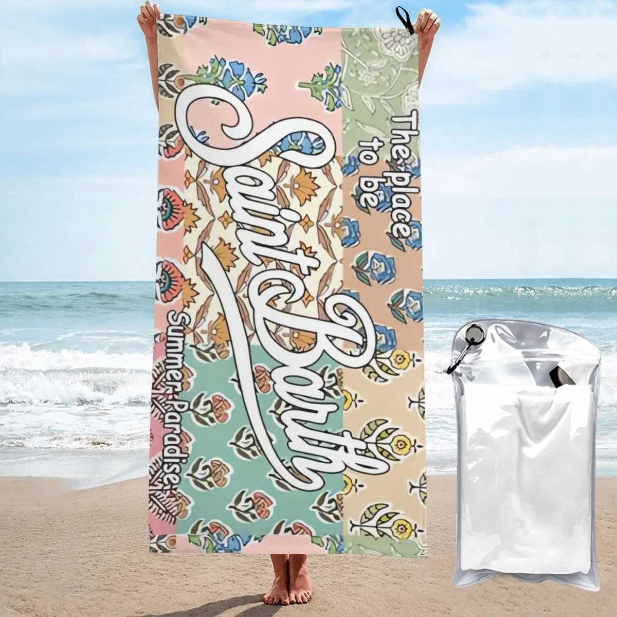 Quick Drying Bath Towels S-Saint B-Barth Oversized Printing Towel Super Absorbent Pool Towel Blanket S25610